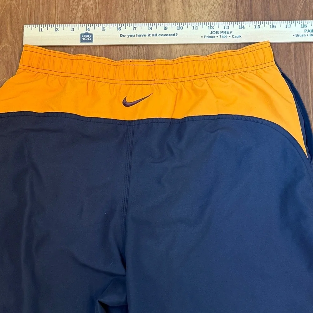 2010s Nike Gray & Yellow Swim Trunk Shorts Men's Size Large
